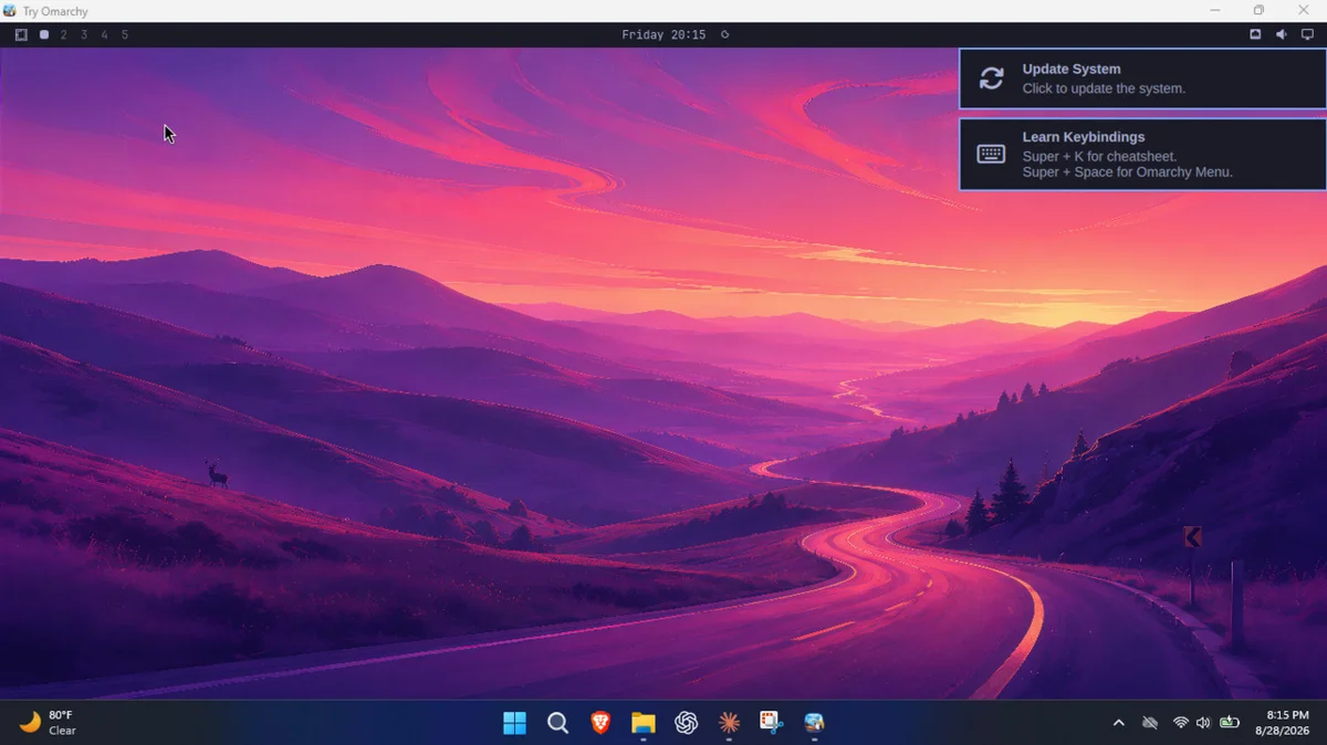 Try Omarchy for Windows screenshot